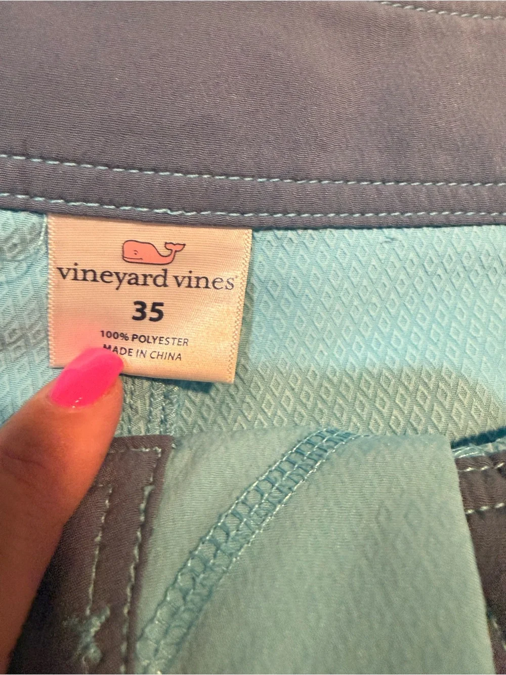 Vineyard Vines Men's Light Blue Swim Trunks.  Size 35. GUC.